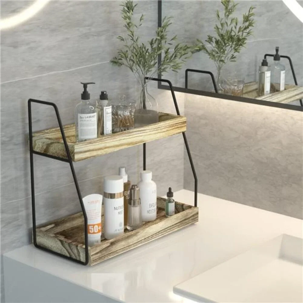 2-Tier Bathroom Countertop Organizer – Space-Saving & Stylish Storage Rack ✨